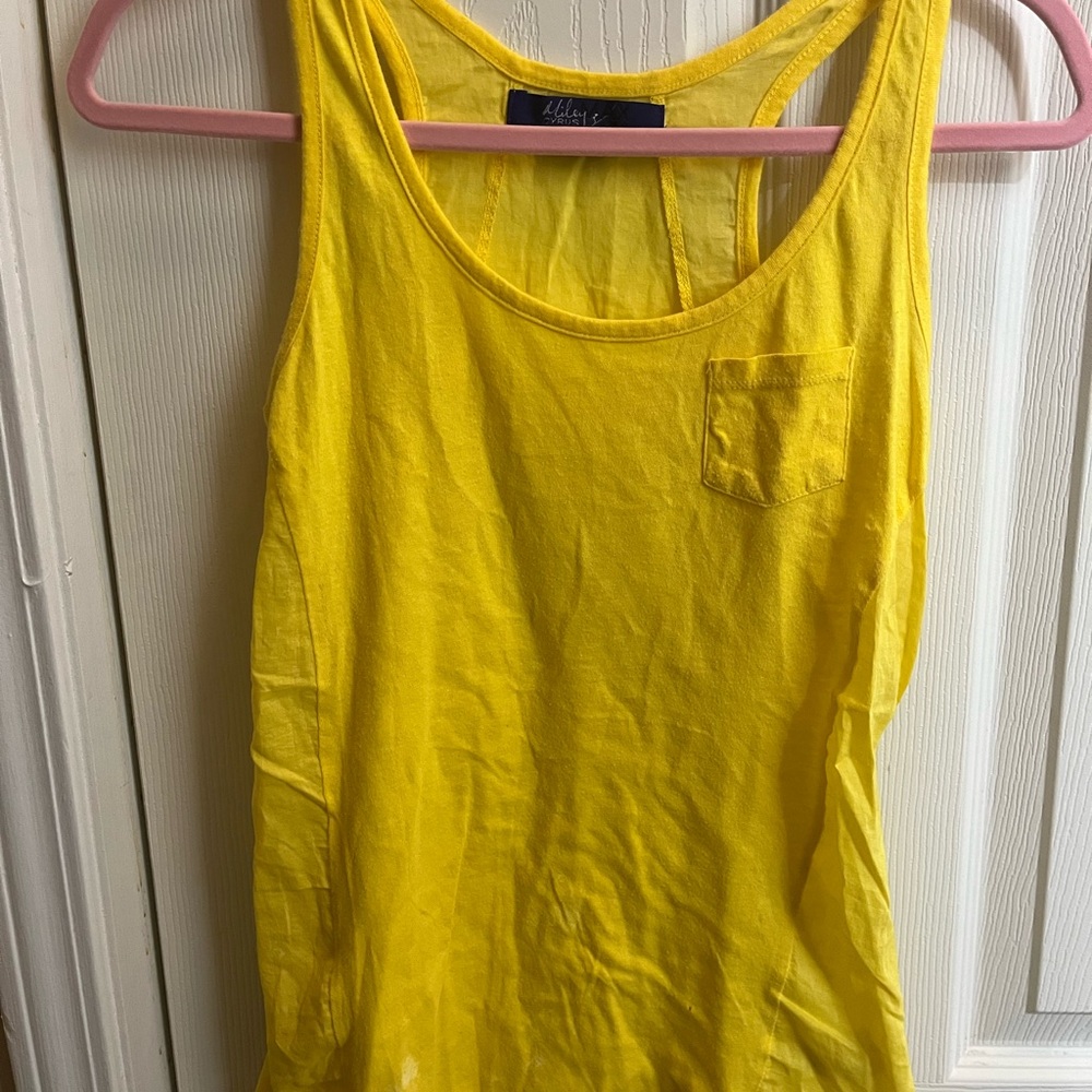 Miley Cyrus Yellow Sleeveless Top